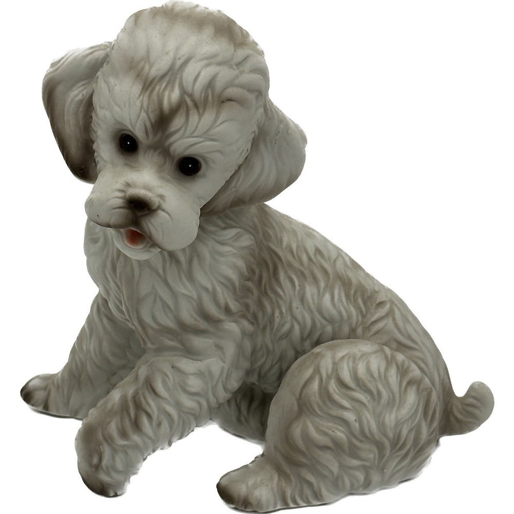 Vtg Royal Crown White Poodle Dog Porcelain Figurine‎ MCM Granny Core 7" RARE